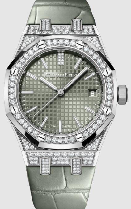 Audemars Piguet Royal Oak Selfwinding 37 White Gold - Diamond Watch Replica 15551BC.ZZ.D405CR.01